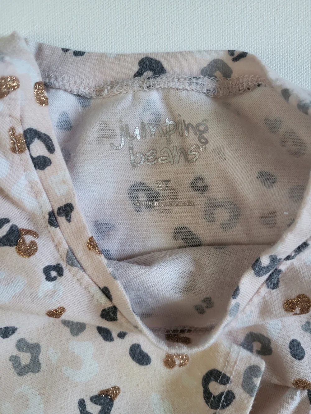 jumping beans Neutral Leopard Print Top And Cozy Legging Set with Gold Accent